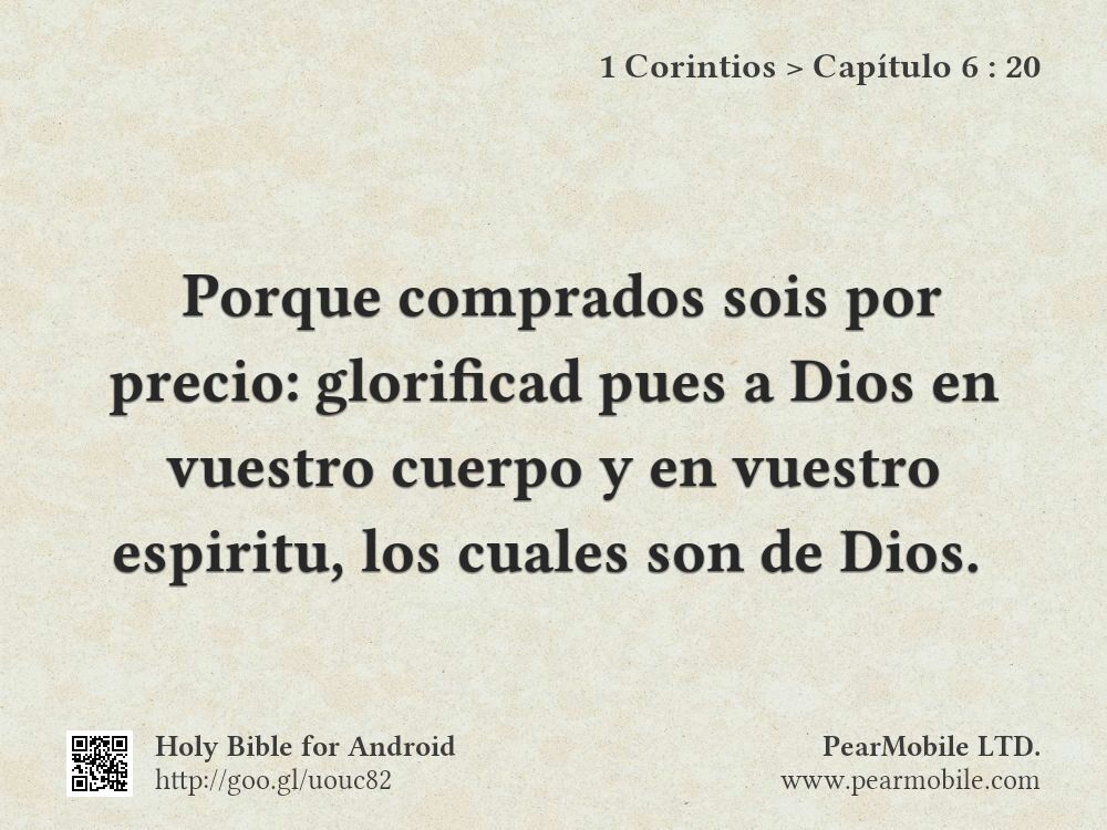 1 Corintios, Capítulo 6:20